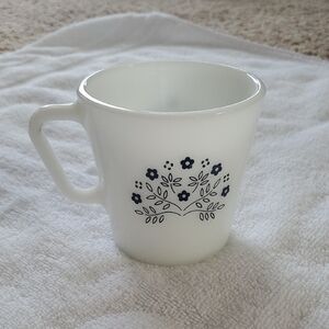 Vintage Pyrex Floral White Mug